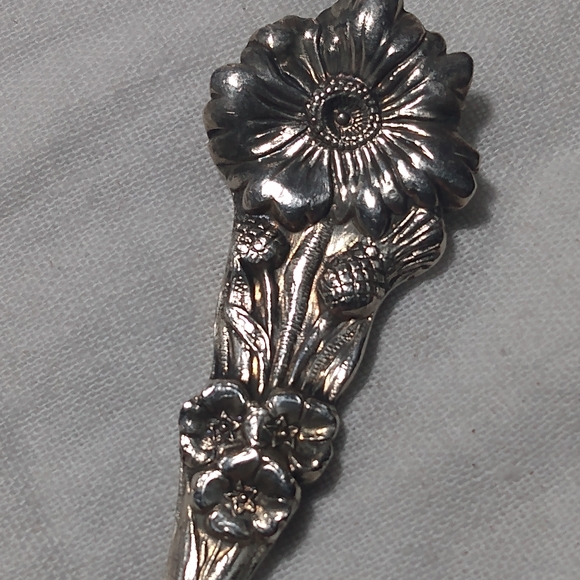 REED & BARTON STERLING SILVER OLIVE FORK HARLEQUIN - Picture 3 of 9